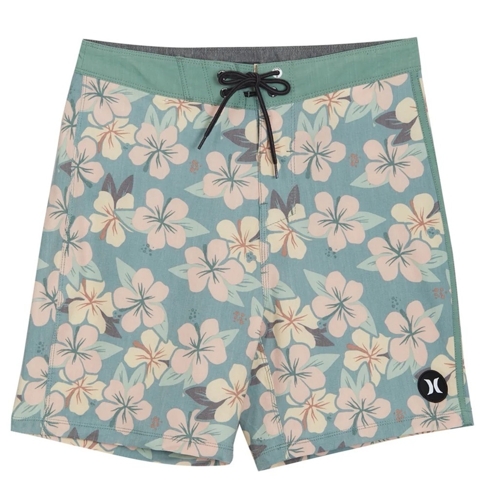 Hurley Pink Yellow Green Floral Board Shorts Size 28 Hawaii Beach Coastal Unisex